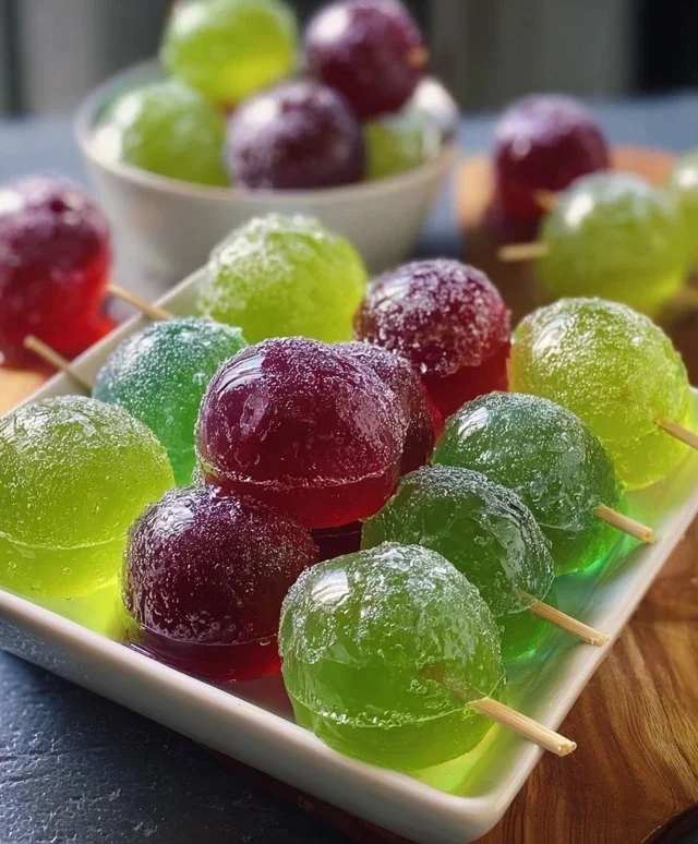Frozen Candy Grapes with Jell-O