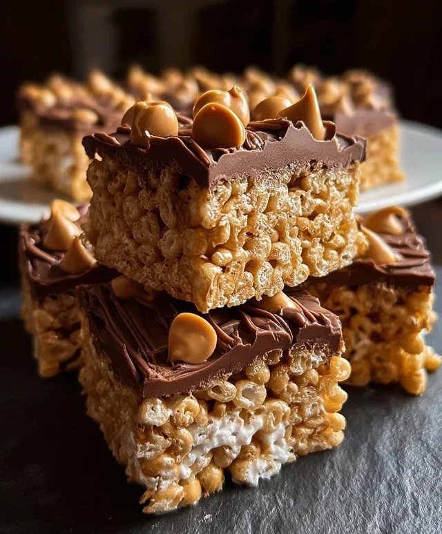 Chocolate Peanut Butter Rice Krispie Squares