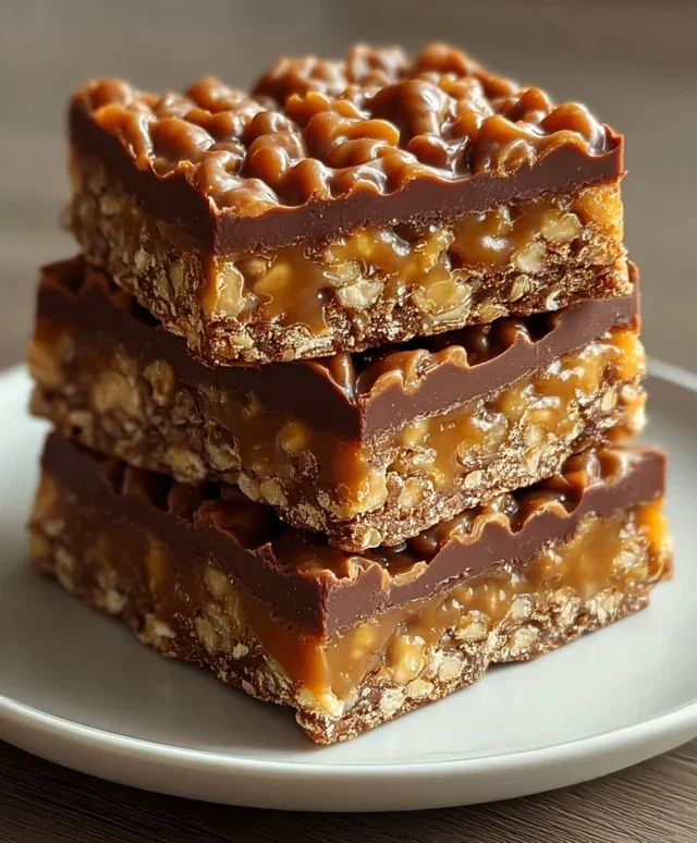 Caramel Fudge Crunch Bars