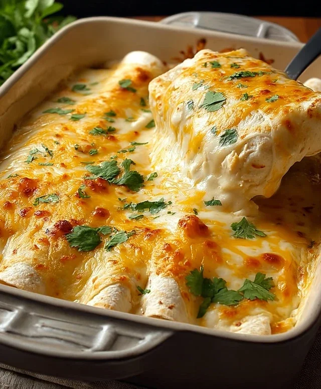 Easy White Chicken Enchiladas