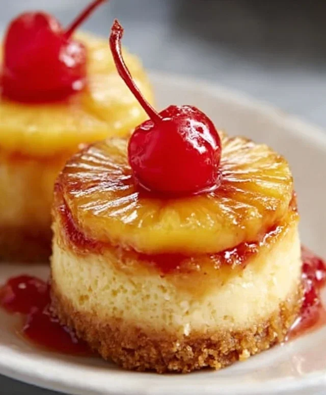 Mini Pineapple Upside-Down Cheesecakes
