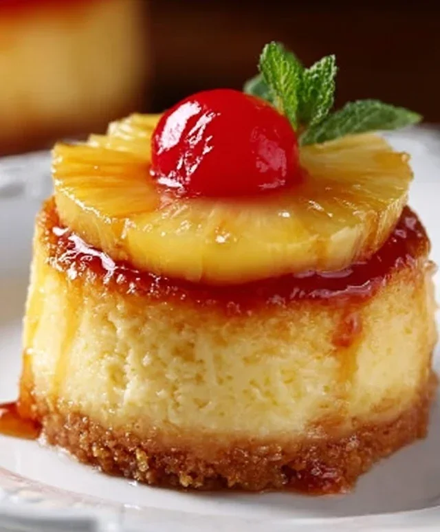 Mini Pineapple Upside-Down Cheesecakes