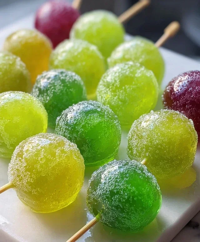 Frozen Candy Grapes with Jell-O