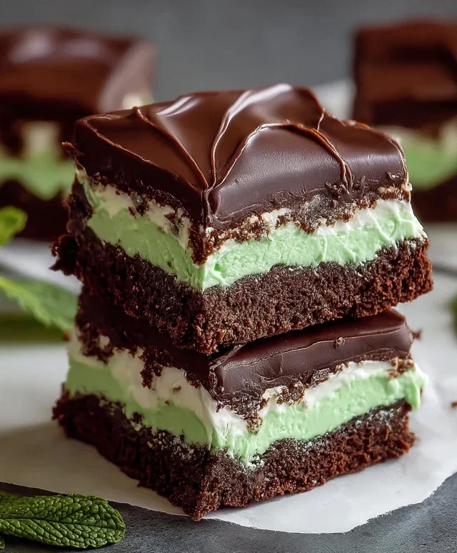 Triple-layer chocolate mint squares