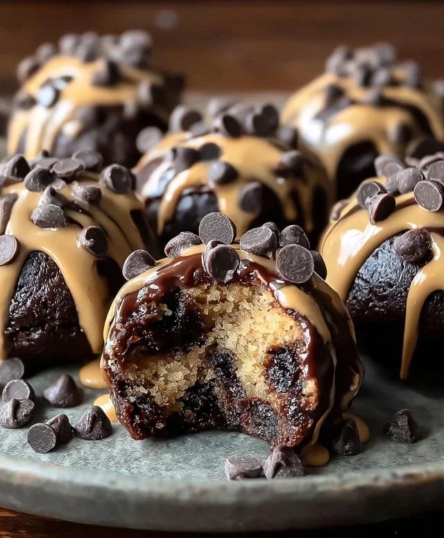 Chocolate Chip Cookie Dough Brownie Bombs