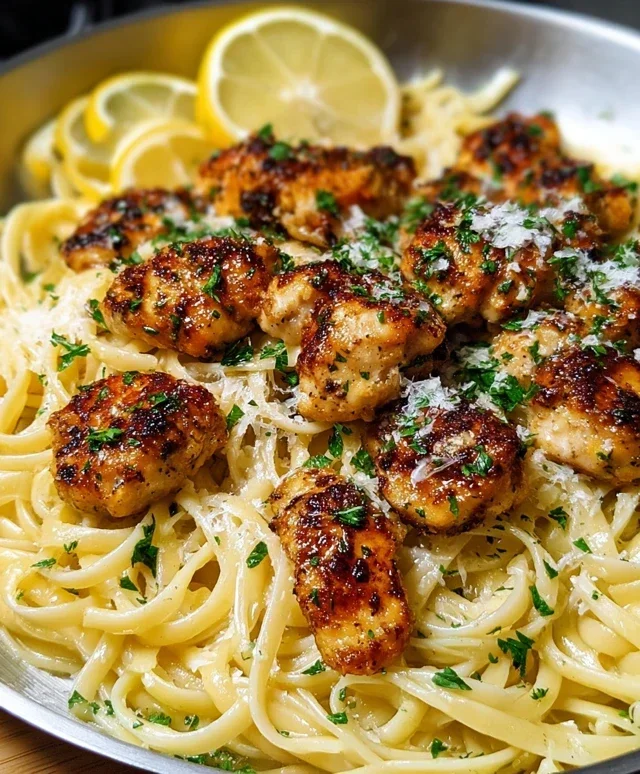 Lemon Garlic Butter Chicken Parmesan Linguine