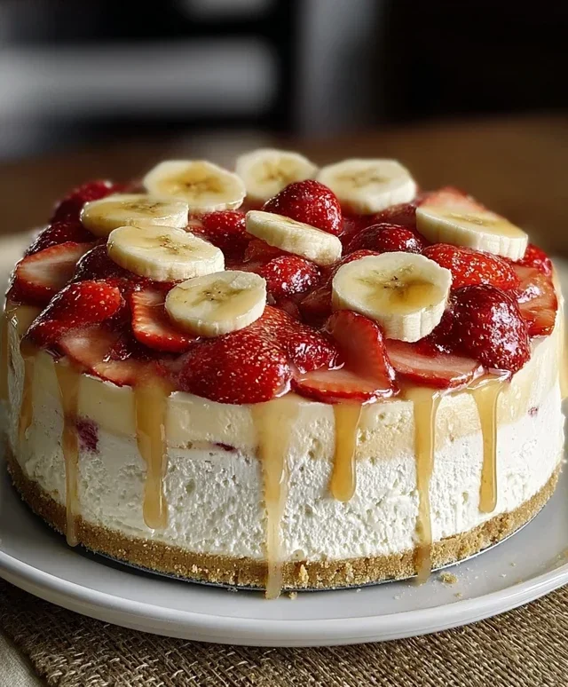 Strawberry Banana Pudding Cheesecake