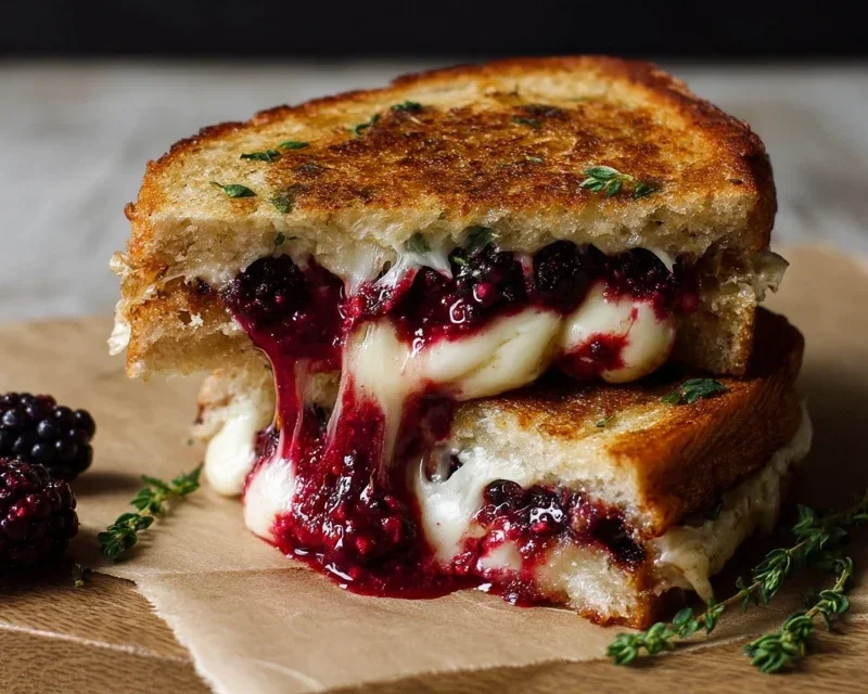 Blackberry Balsamic and Brie Grilled Cheese