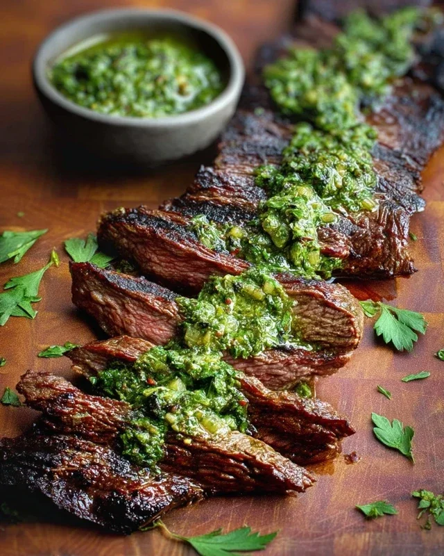 Skirt Steak Marinade Recipe with Chimichurri Recipe
