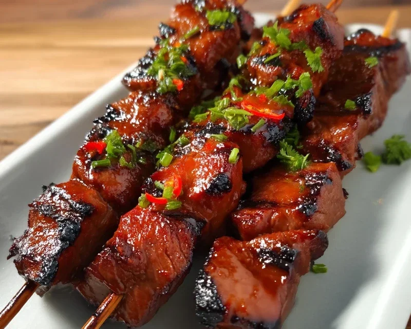 BBQ Beef Skewers with Filipino BBQ Marinade