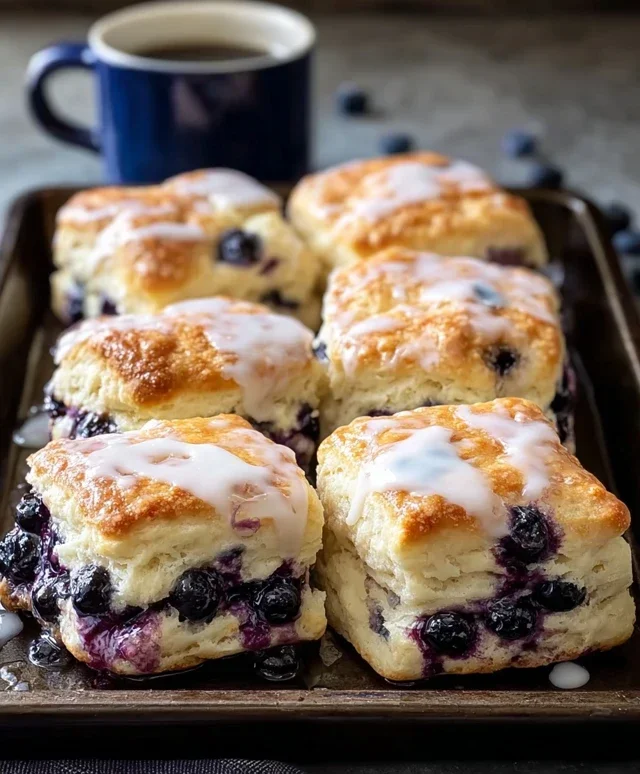 Glazed Blueberry Butter Swim Biscuits