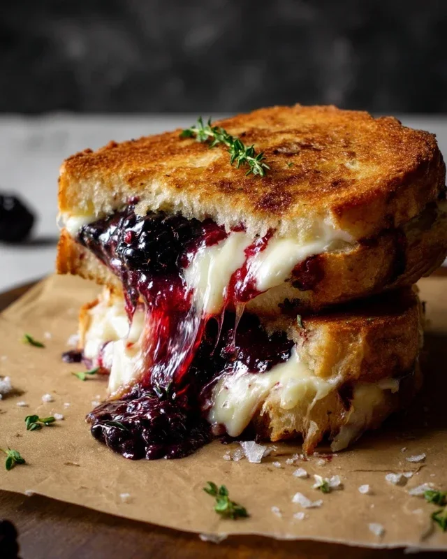 Blackberry Balsamic and Brie Grilled Cheese