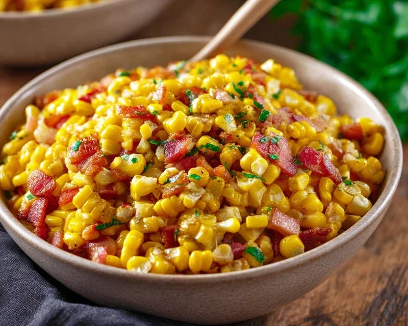 Fresh Corn and Beef Beef Bacon Side Dish