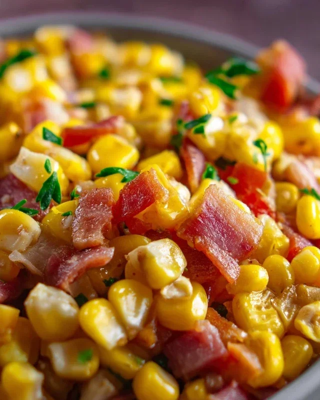 Fresh Corn and Beef Beef Bacon Side Dish