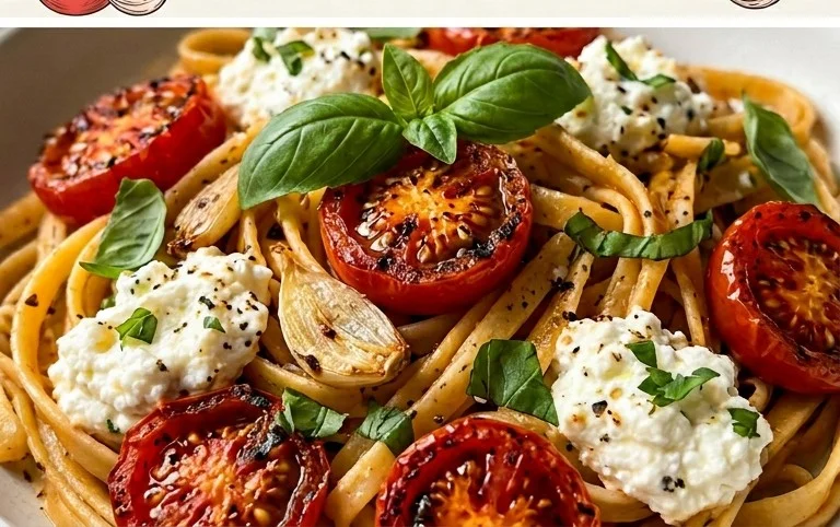 Roasted Tomato and Garlic Ricotta Pasta