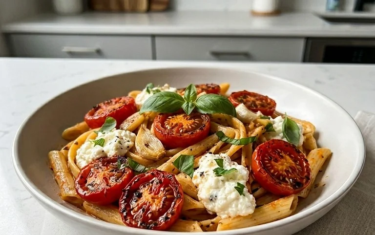 Roasted Tomato and Garlic Ricotta Pasta