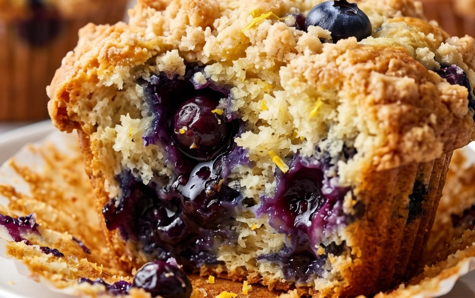 Lemon Blueberry Streusel Muffins