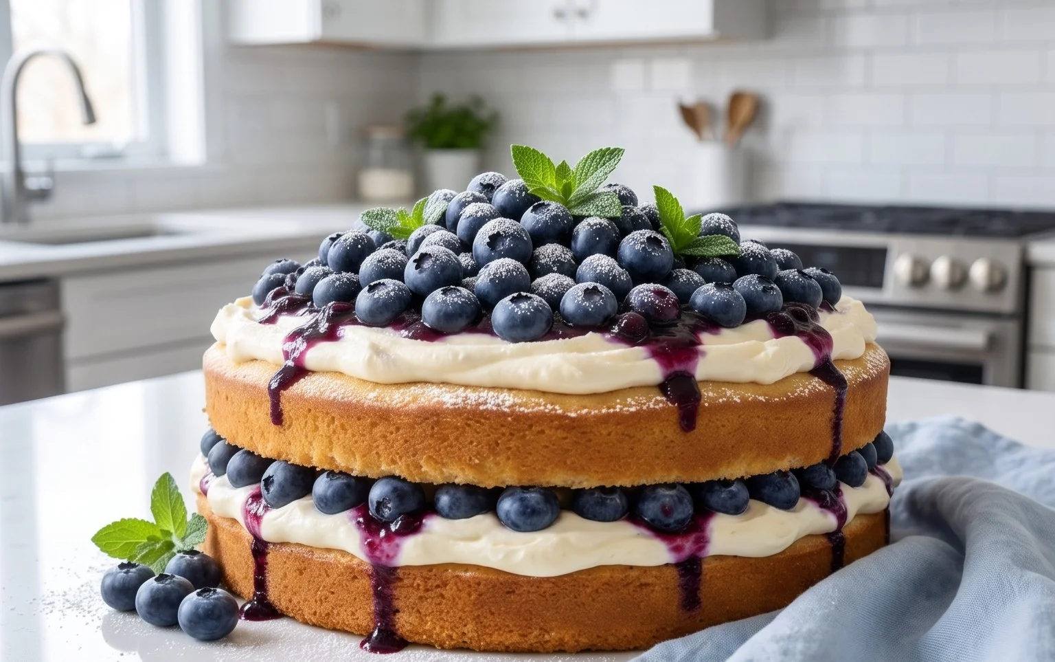 Nova Scotia Blueberry Cream Cake