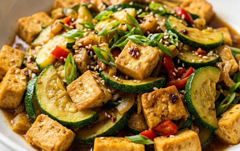 Zucchini Stir Fry With Tofu (Vegan)