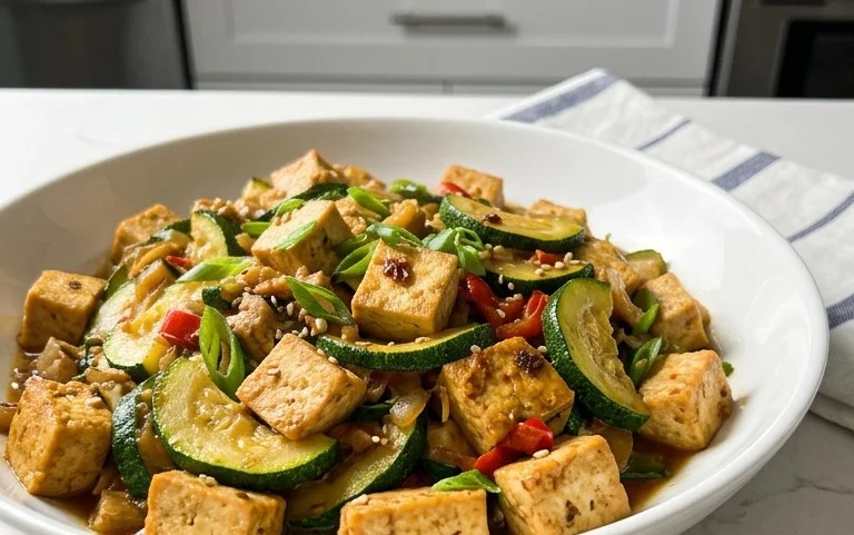 Zucchini Stir Fry With Tofu (Vegan)