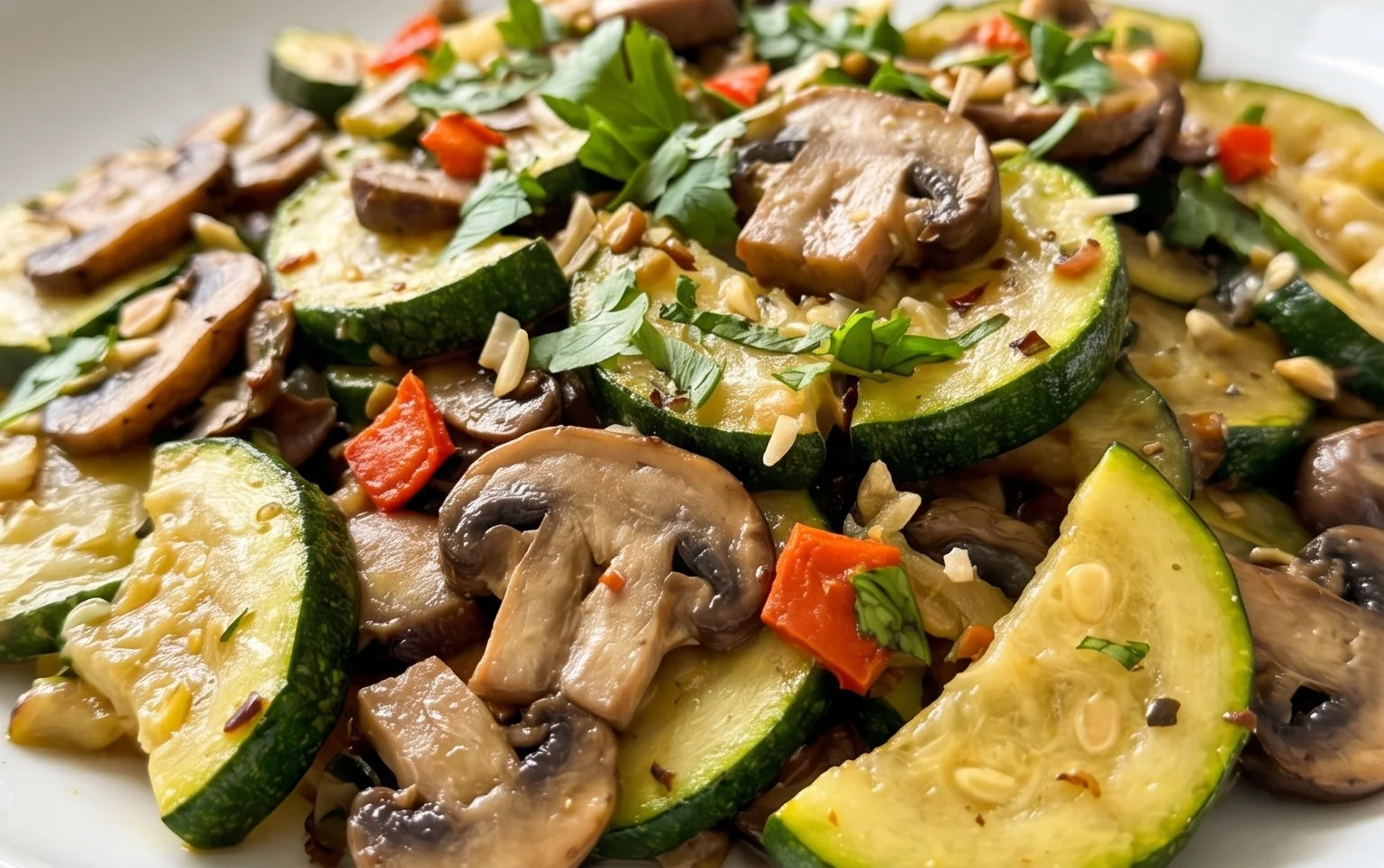 Skillet Zucchini and Mushrooms