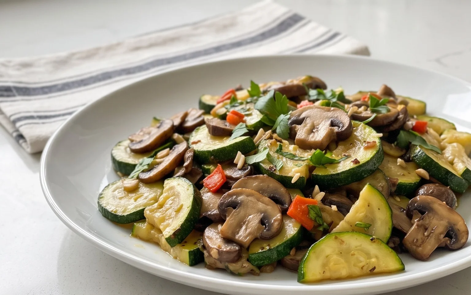 Skillet Zucchini and Mushrooms