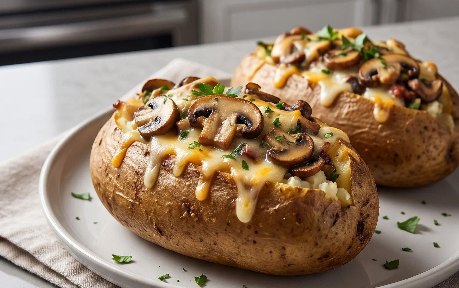 The Ultimate Stuffed Baked Potatoes with Mushrooms