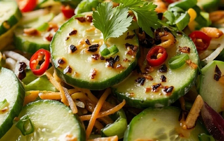 Creamy Asian Cucumber Salad Bowl