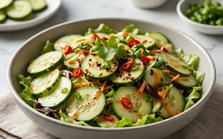 Creamy Asian Cucumber Salad Bowl
