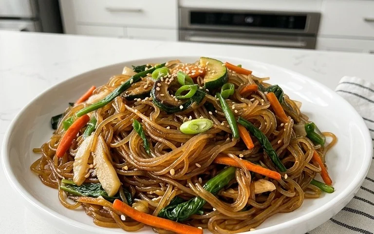 Japchae (Korean Glass Noodle Stir Fry)