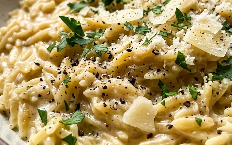 Creamy Garlic Parmesan Orzo