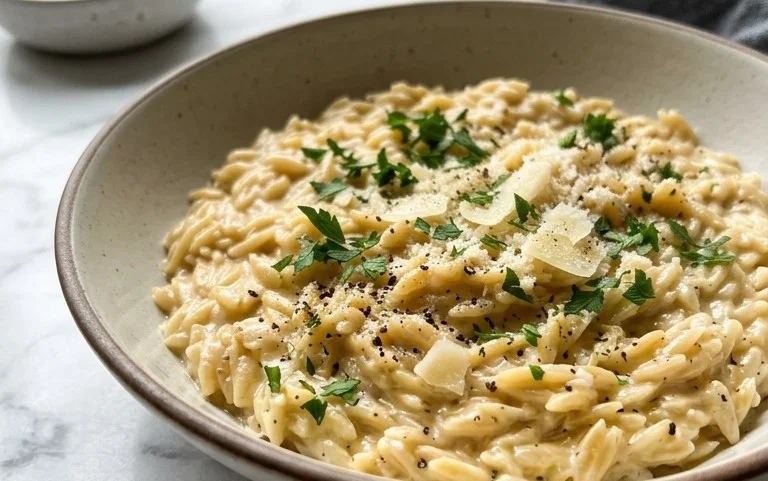 Creamy Garlic Parmesan Orzo