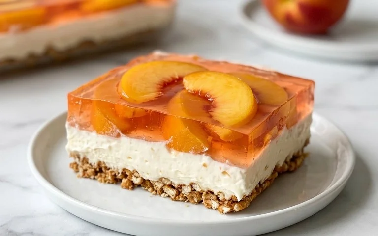 Peach Pretzel Salad Dessert