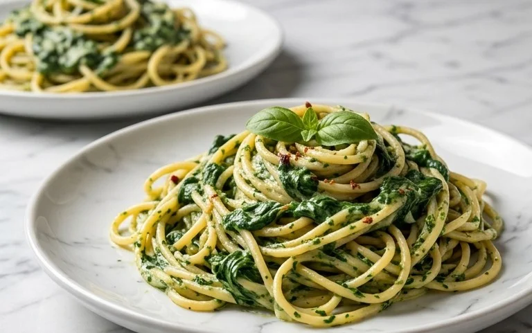Pasta with Spinach Sauce