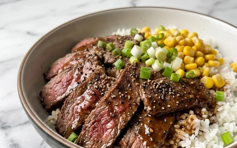 Beef Pepper Rice Bowl is a delicious meal option.