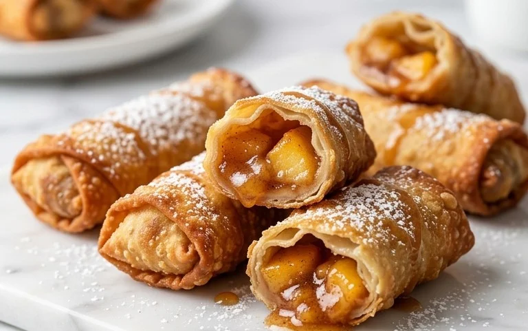 Peach Cobbler Egg Rolls