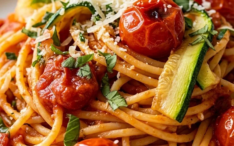 Healthy Tomato Zucchini Pasta