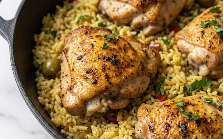 Greek Chicken and Lemon Rice (30 Minutes, One-Pot)