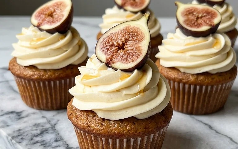 Fig Cupcakes with Honey Cream Cheese Frosting