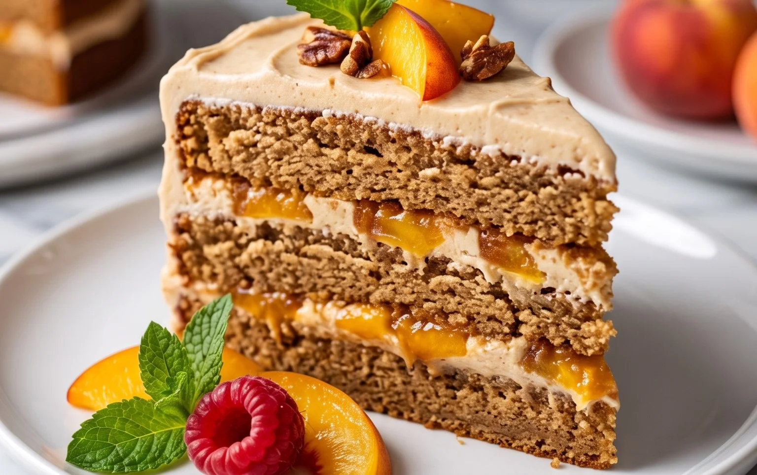 Brown Sugar Layer Cake with Peach Filling