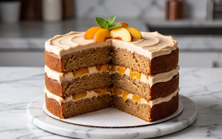 Brown Sugar Layer Cake with Peach Filling