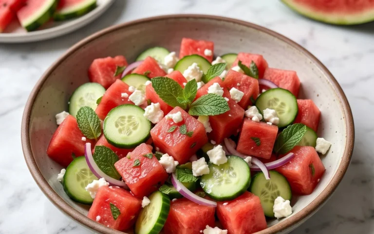 Watermelon Salad with Cucumber and Feta
