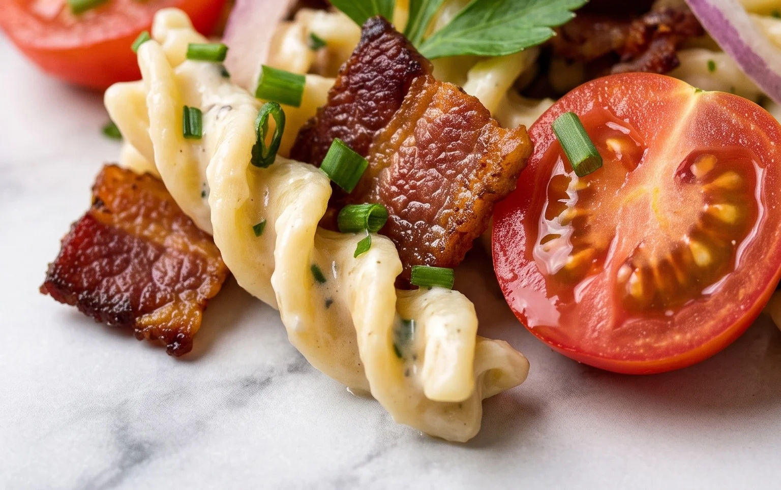 Beef Bacon Ranch Pasta Salad