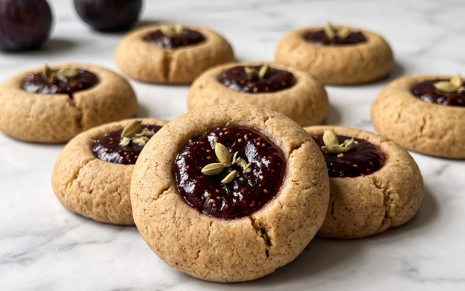 Cardamom Fig Thumbprint Cookies