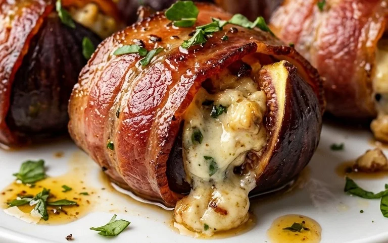 Beef Bacon Wrapped Stuffed Figs