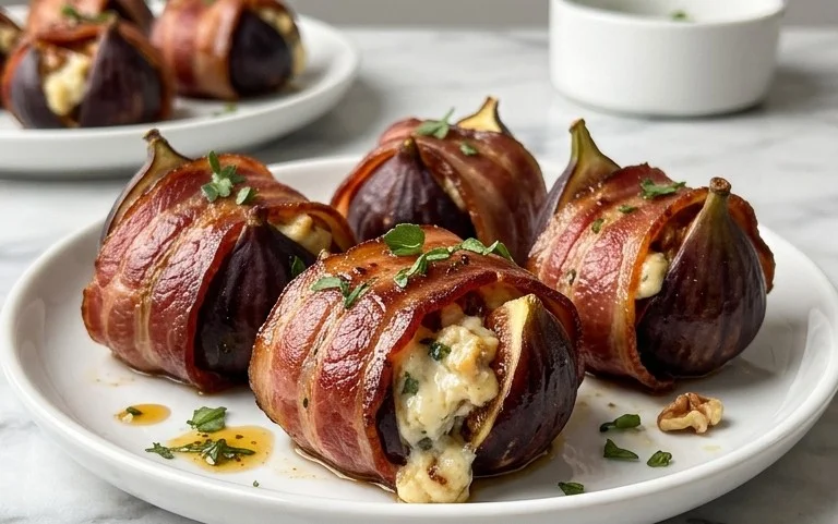 Beef Bacon Wrapped Stuffed Figs