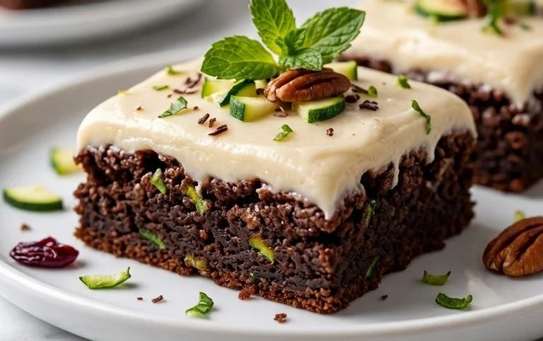 Zucchini Brownies with 1 minute Frosting!