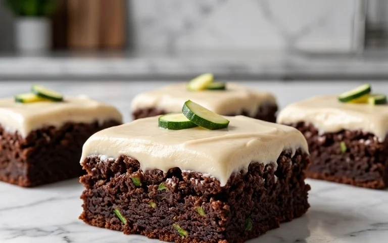 Zucchini Brownies with 1 minute Frosting!